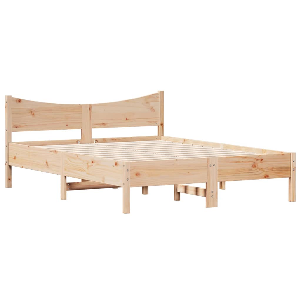 Cadre de lit sans matelas 135x190 cm bois de pin massif - XIOS