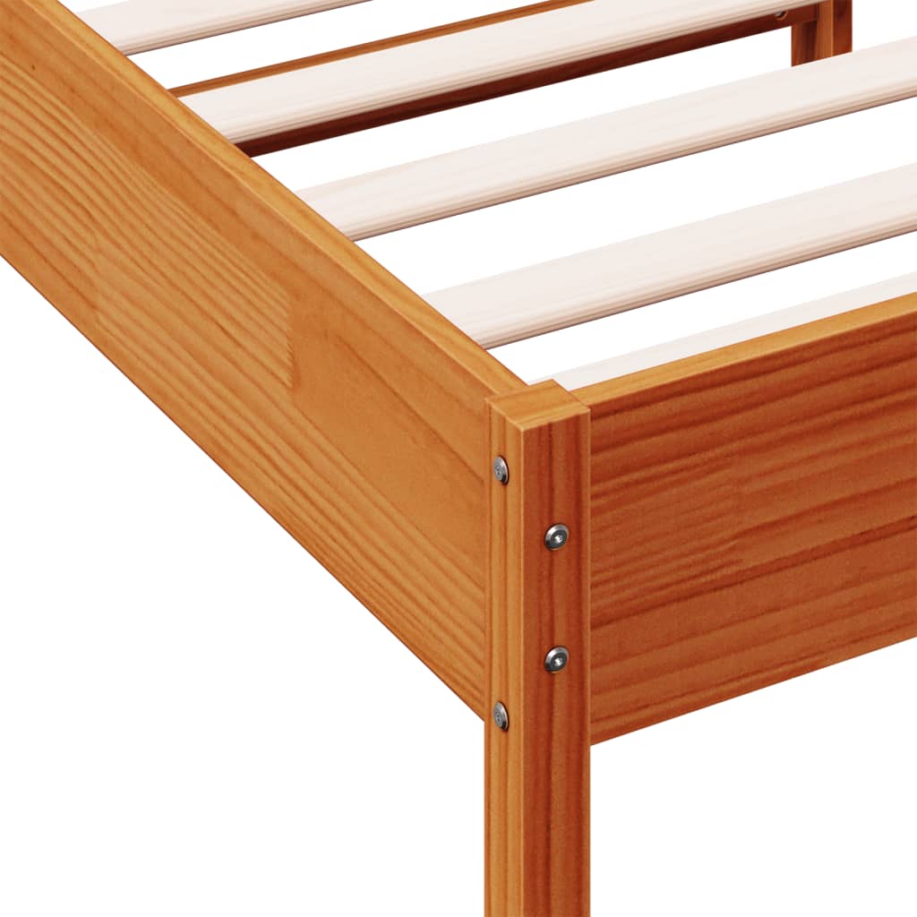 Cadre de lit sans matelas cire marron 75x190 cm bois pin massif - XIOS