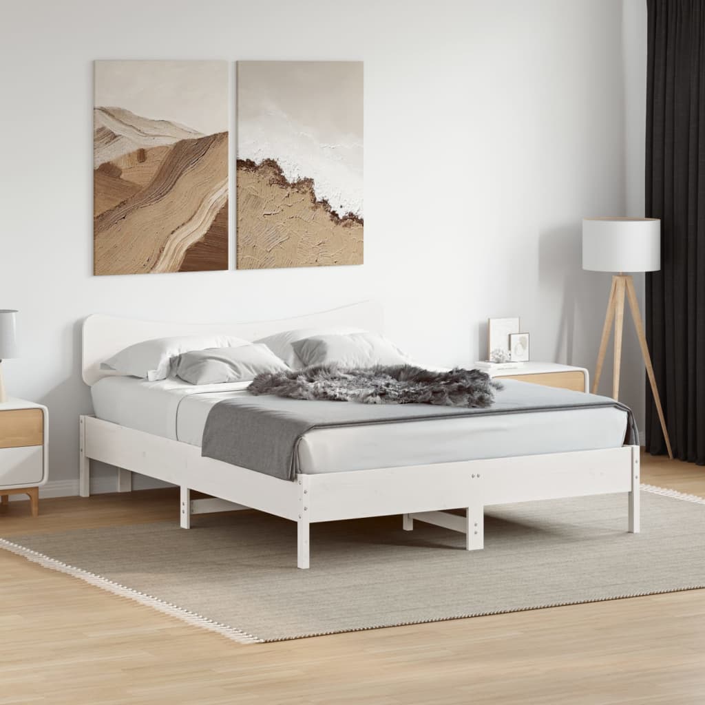 Tête de lit blanc 140 cm bois massif de pin - XIOS