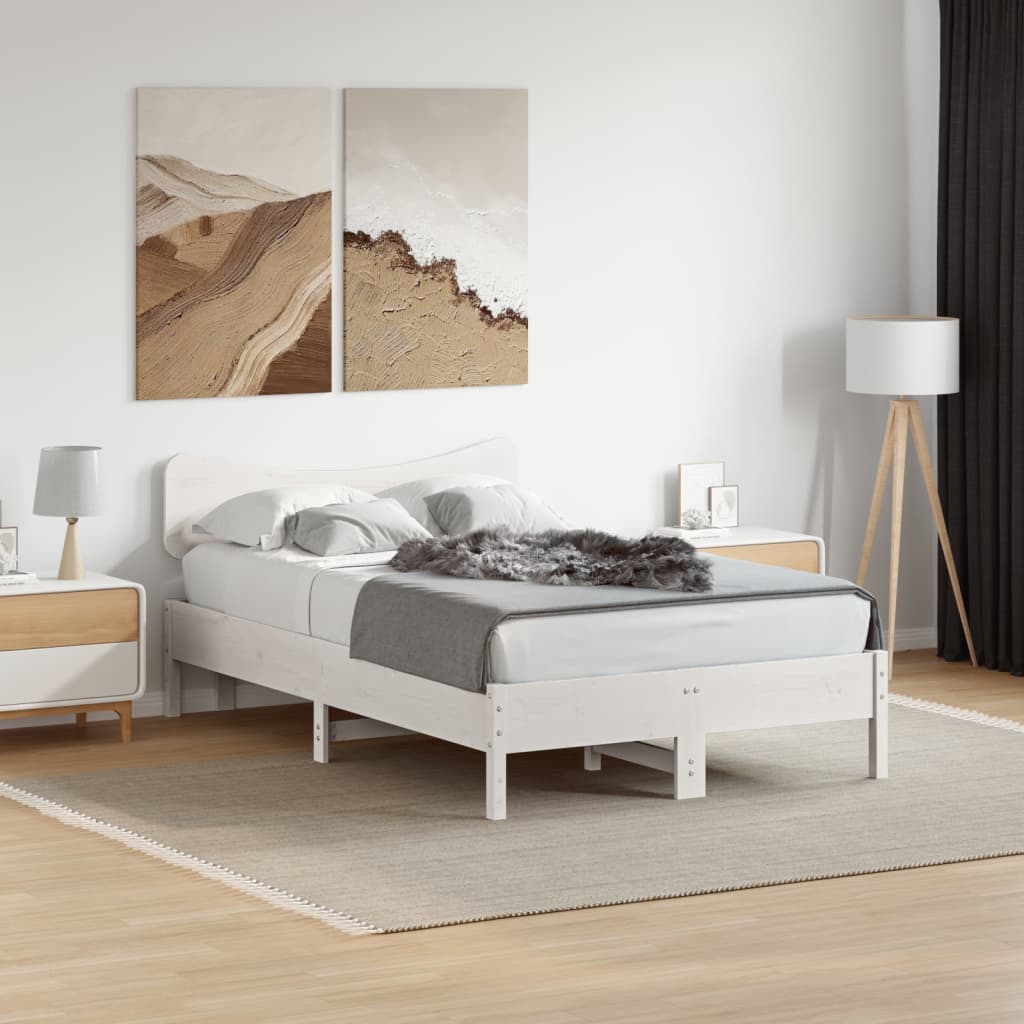 Tête de lit blanc 135 cm bois massif de pin - XIOS