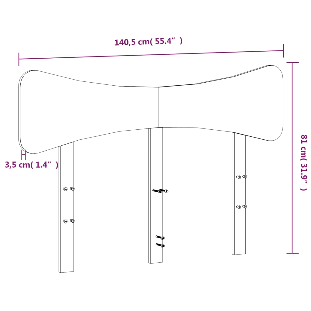 Tête de lit blanc 135 cm bois massif de pin - XIOS