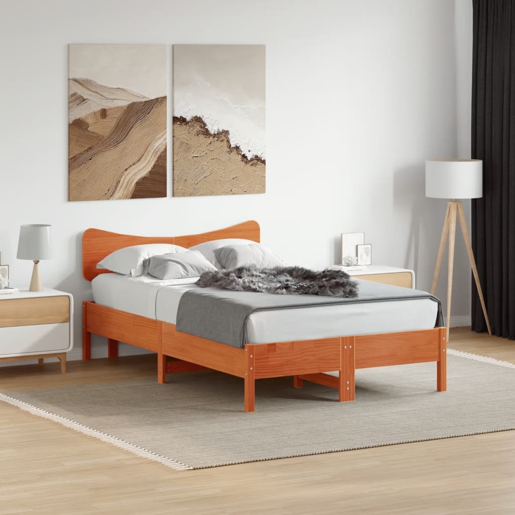 Tête de lit cire marron 120 cm bois massif de pin - XIOS