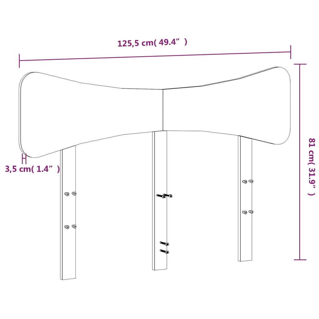 Tête de lit cire marron 120 cm bois massif de pin - XIOS