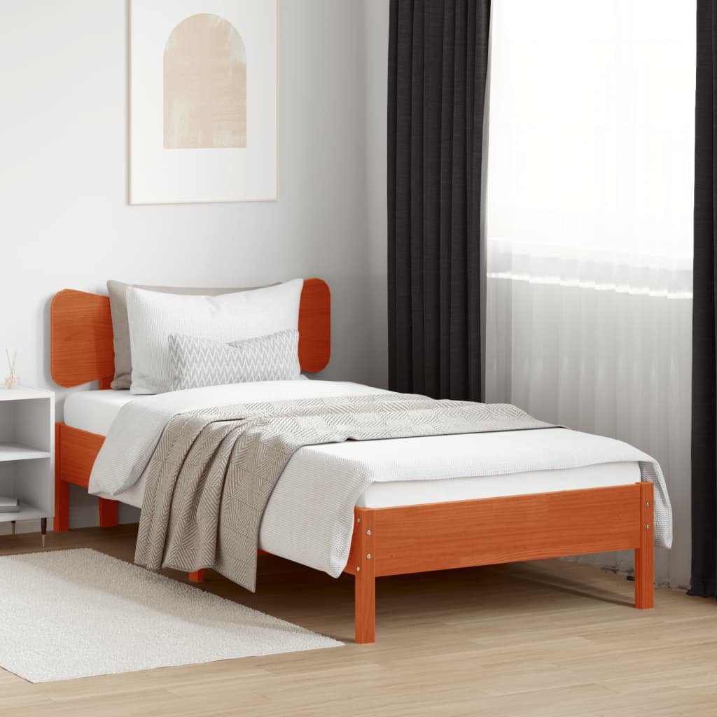 Tête de lit cire marron 100 cm bois massif de pin - XIOS