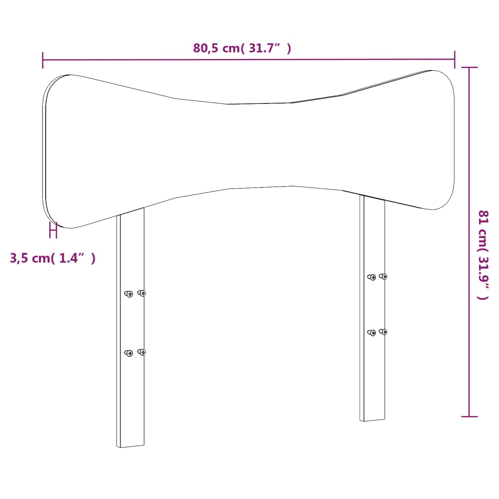 Tête de lit cire marron 75 cm bois massif de pin - XIOS