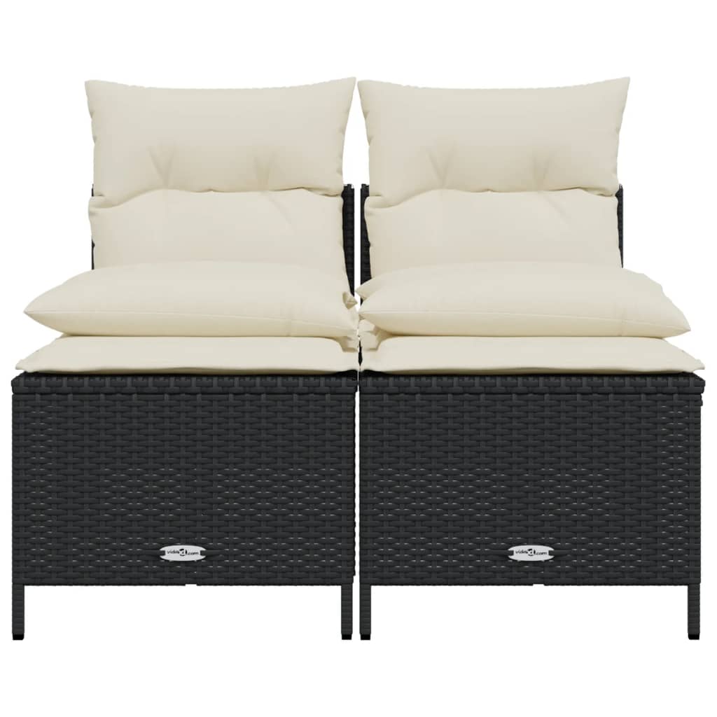 Salon de jardin 4 pcs avec coussins noir résine tressée - XIOS
