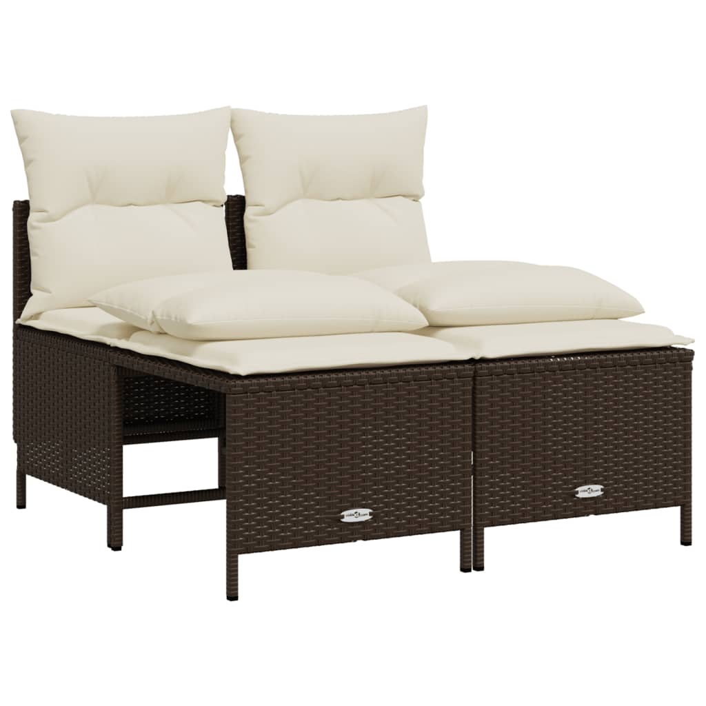 Salon de jardin 4 pcs avec coussins marron résine tressée - XIOS