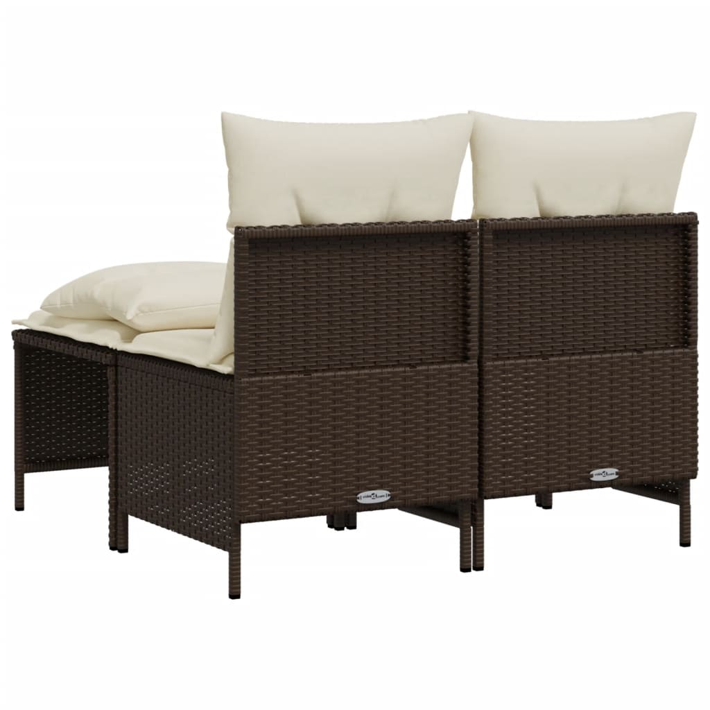 Salon de jardin 4 pcs avec coussins marron résine tressée - XIOS