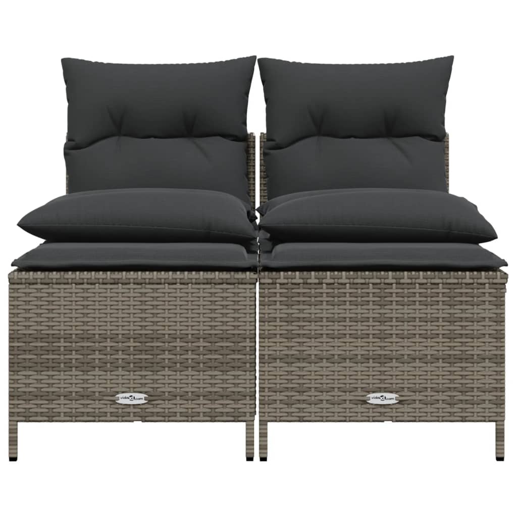 Salon de jardin 4 pcs avec coussins gris résine tressée - XIOS