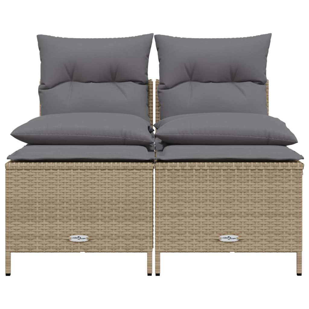 Salon de jardin avec coussins 4 pcs beige résine tressée - XIOS
