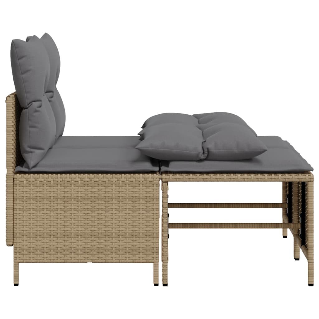 Salon de jardin avec coussins 4 pcs beige résine tressée - XIOS