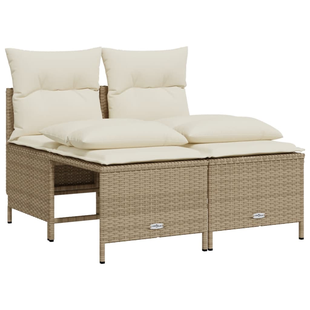 Salon de jardin avec coussins 4 pcs beige résine tressée - XIOS