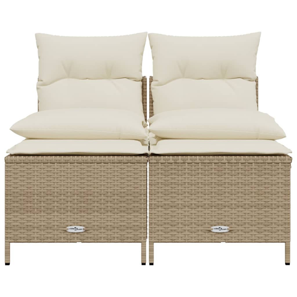 Salon de jardin avec coussins 4 pcs beige résine tressée - XIOS