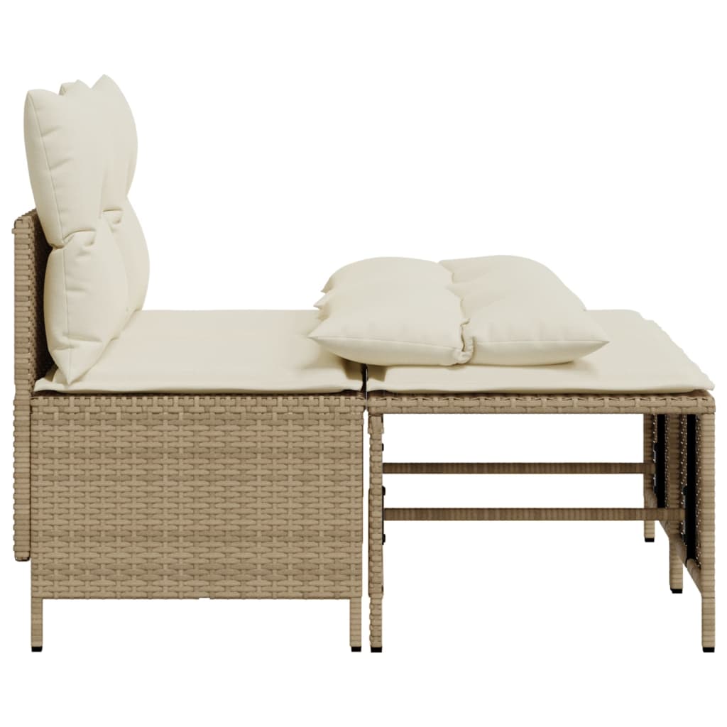 Salon de jardin avec coussins 4 pcs beige résine tressée - XIOS