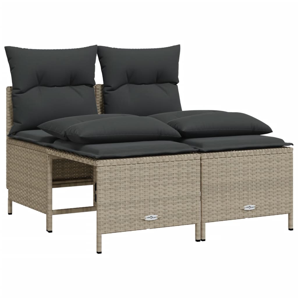 Salon de jardin 4 pcs avec coussins gris clair résine tressée - XIOS