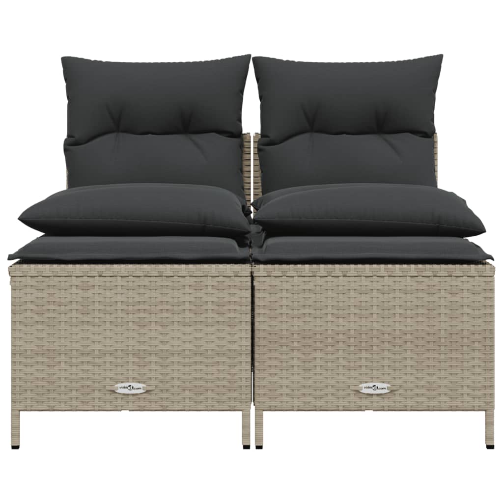 Salon de jardin 4 pcs avec coussins gris clair résine tressée - XIOS
