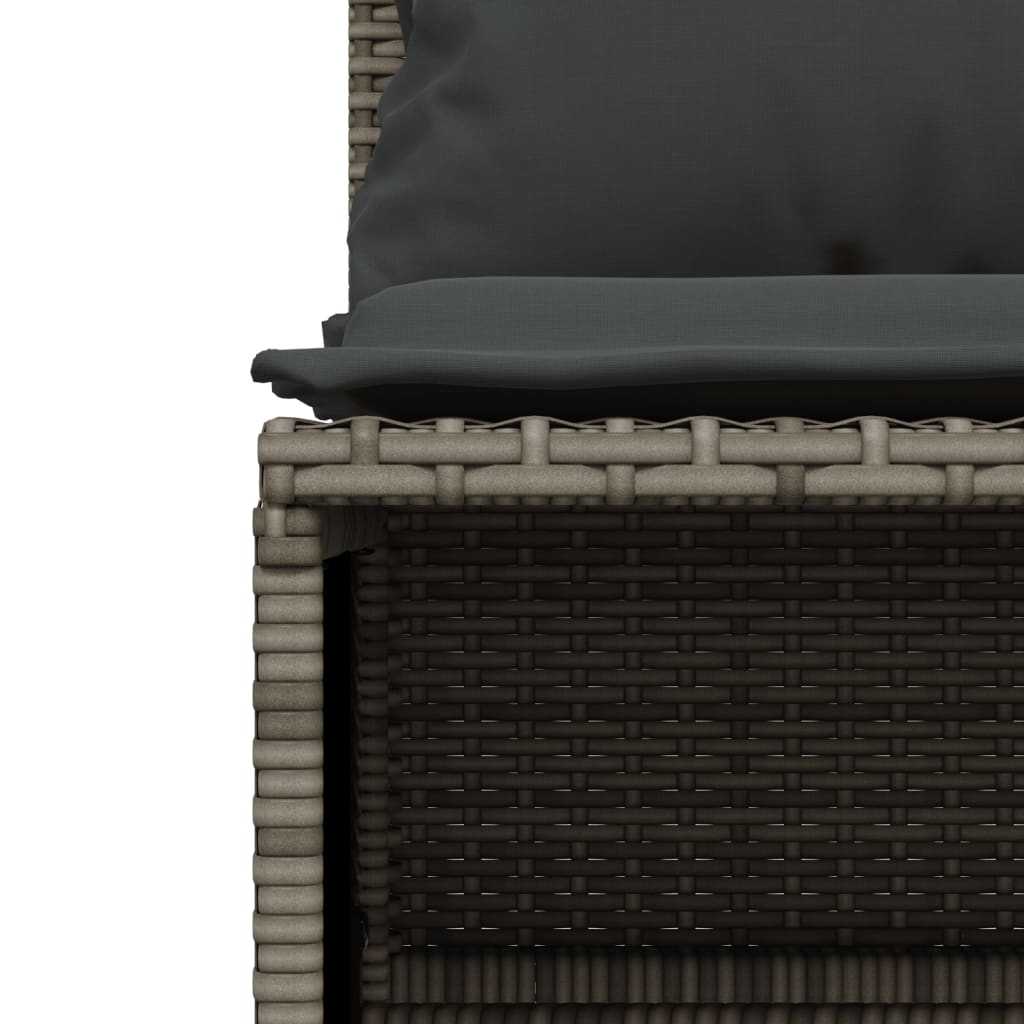 Salon de jardin 4 pcs avec coussins gris résine tressée Salons de jardin vidaXL