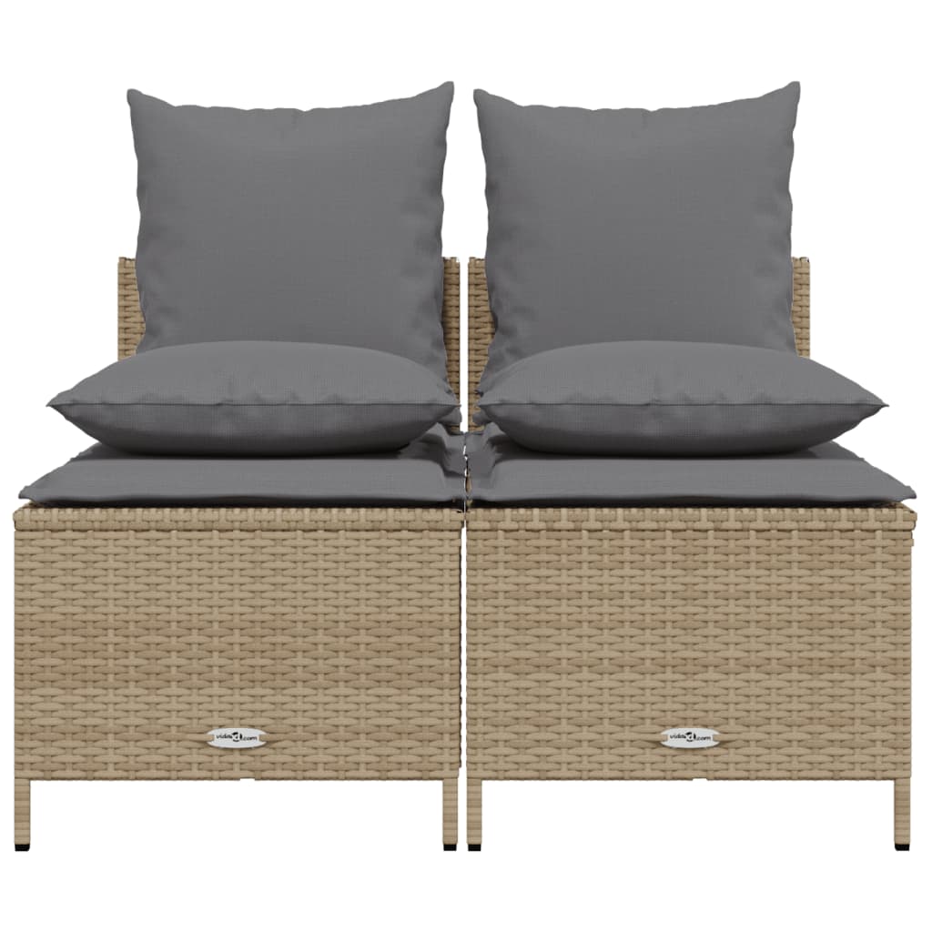 Salon de jardin avec coussins 4 pcs beige résine tressée - XIOS