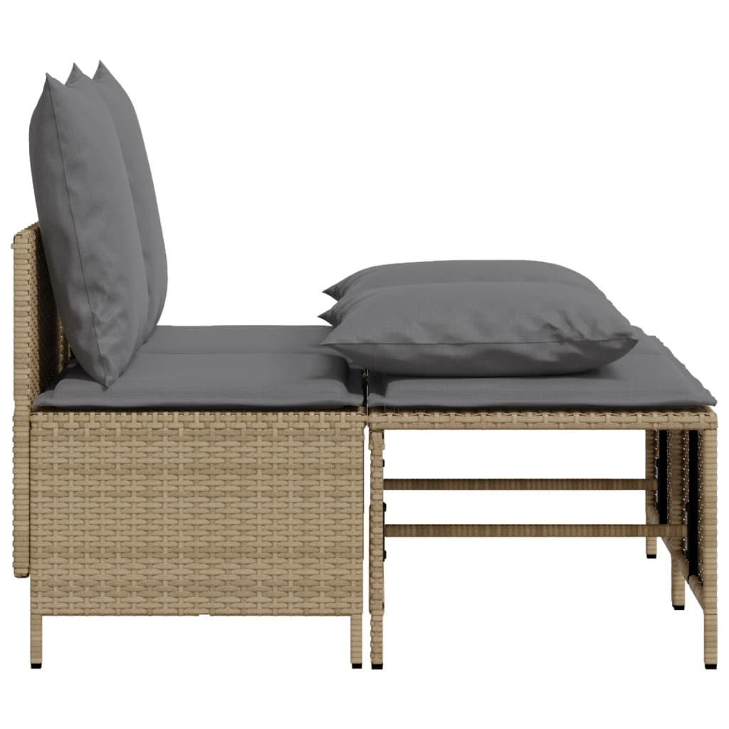 Salon de jardin avec coussins 4 pcs beige résine tressée - XIOS