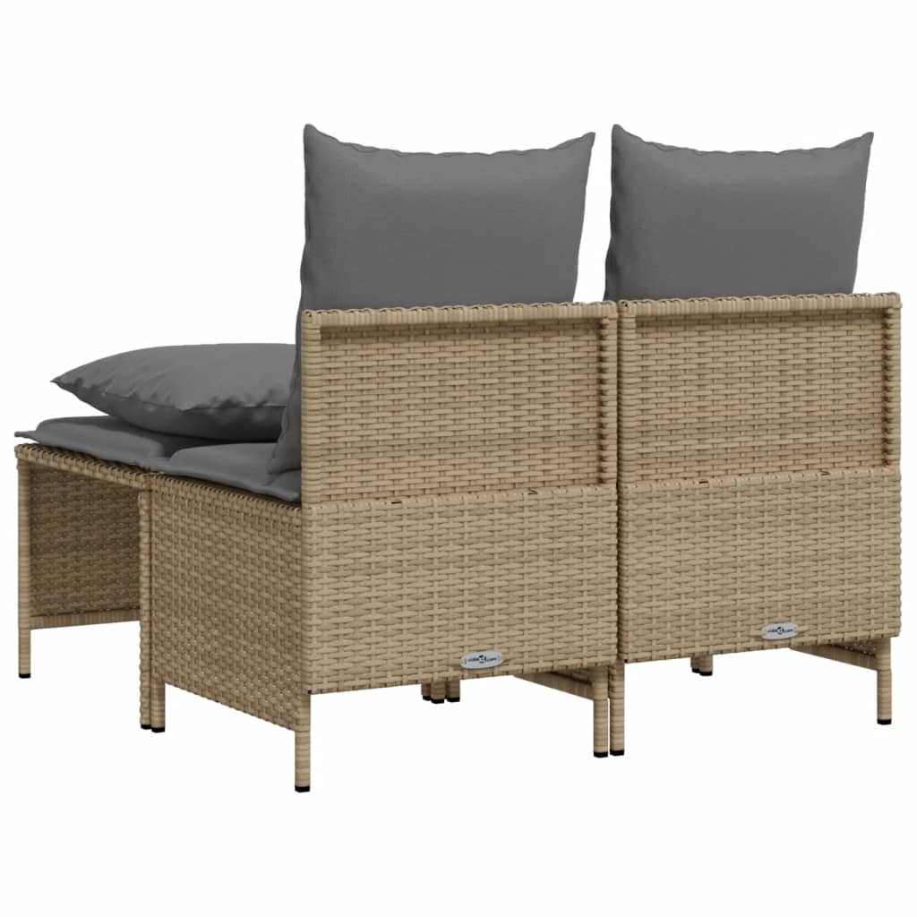 Salon de jardin avec coussins 4 pcs beige résine tressée - XIOS