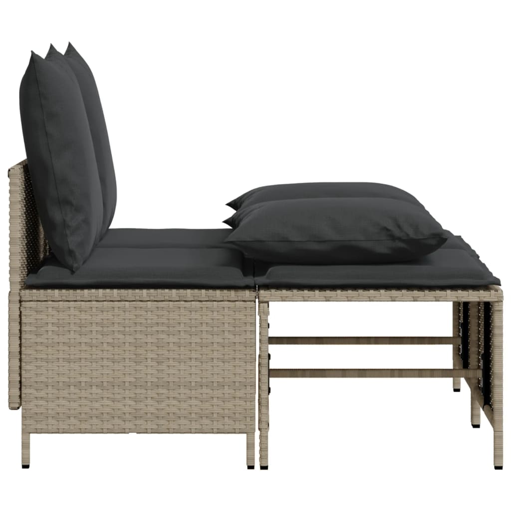 Salon de jardin 4 pcs avec coussins gris clair résine tressée - XIOS