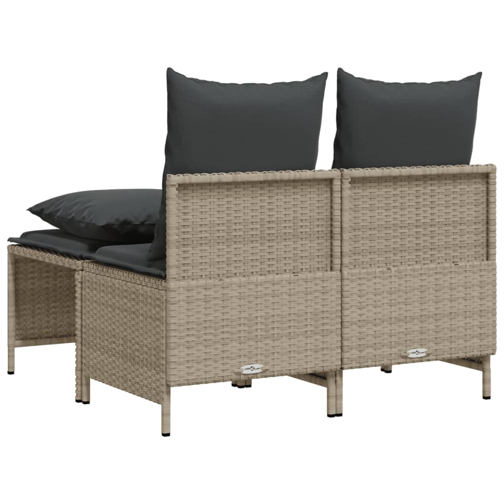 Salon de jardin 4 pcs avec coussins gris clair résine tressée - XIOS
