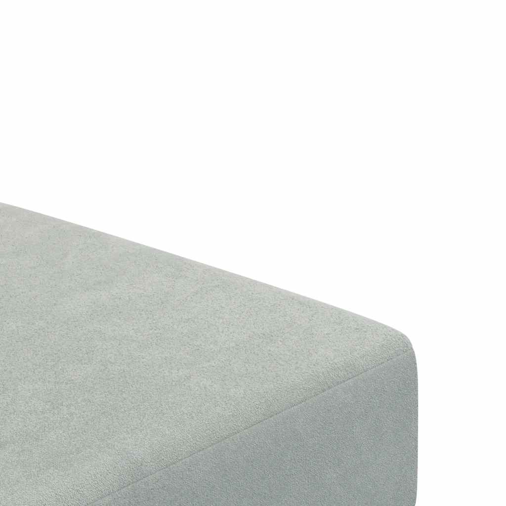 Canapé-lit à 2 places avec repose-pied gris clair velours - XIOS