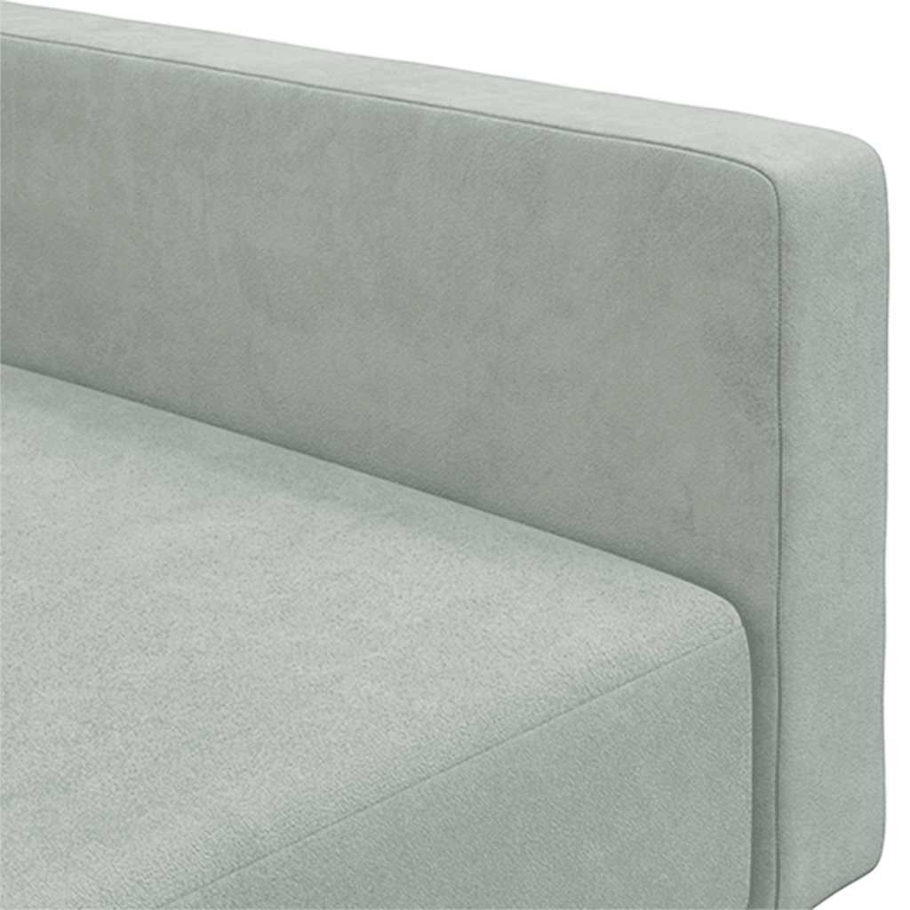 Canapé-lit à 2 places avec repose-pied gris clair velours - XIOS