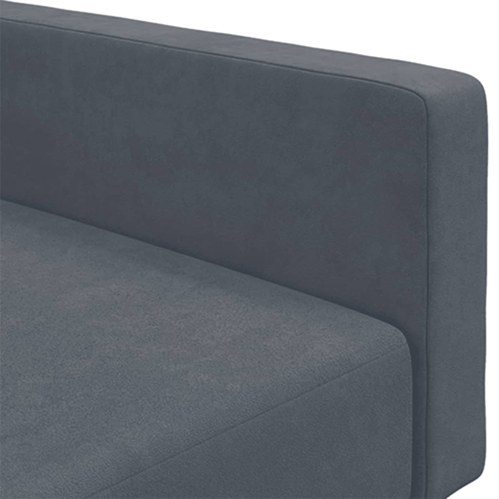 Canapé-lit à 2 places avec repose-pied gris foncé velours - XIOS