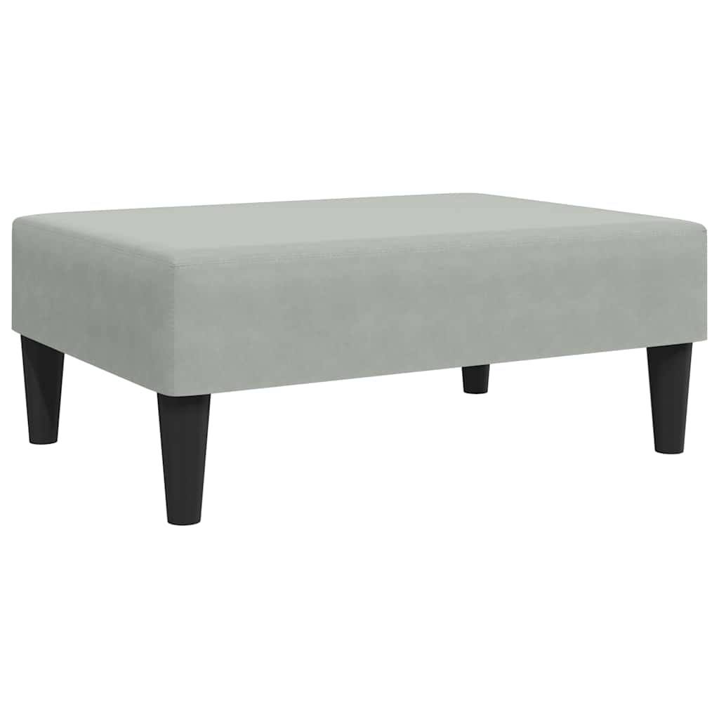 Canapé-lit à 2 places avec repose-pied gris clair velours - XIOS