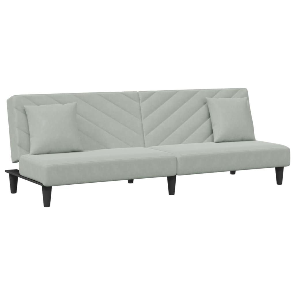 Ensemble de canapés 2 pcs avec coussins gris clair velours - XIOS