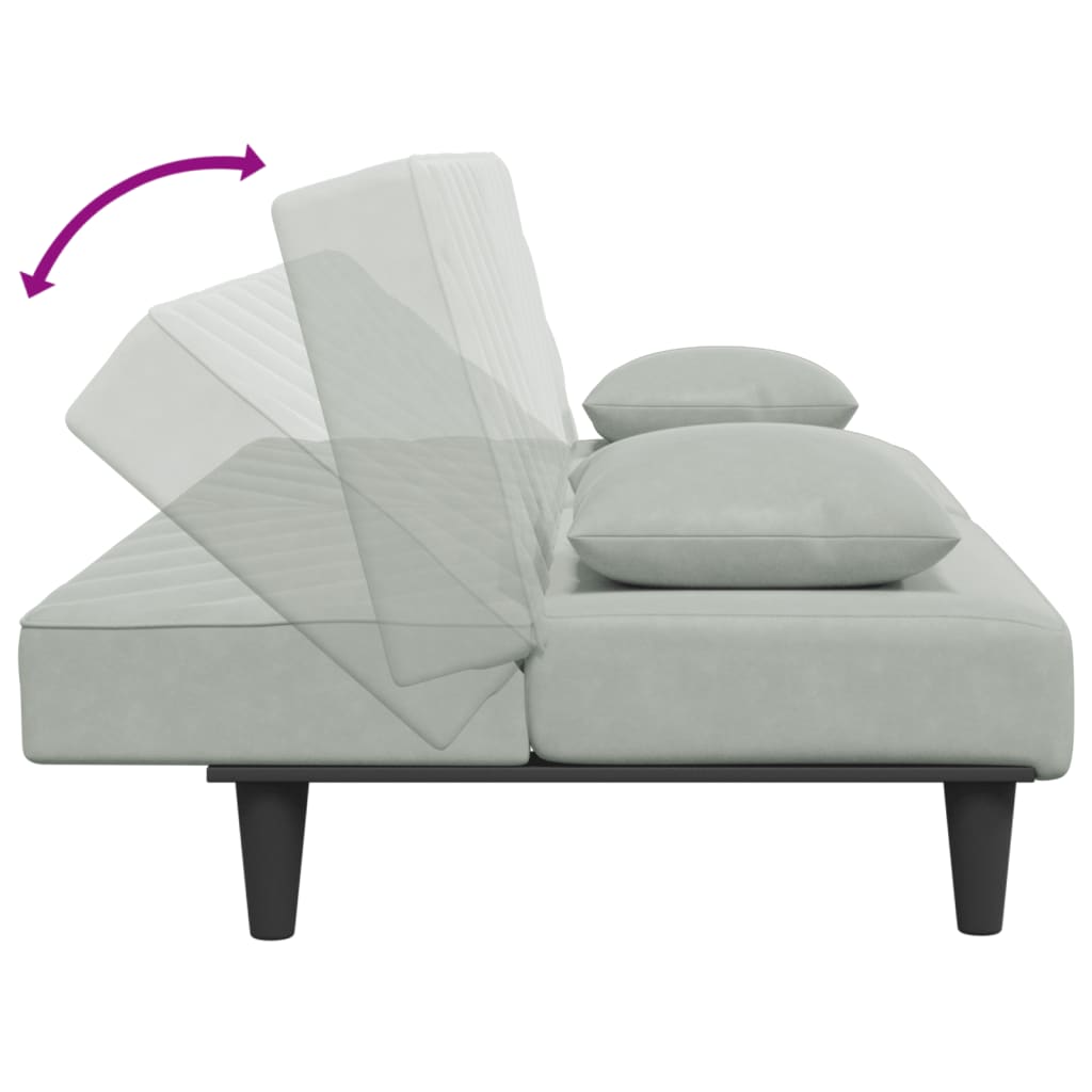 Ensemble de canapés 2 pcs avec coussins gris clair velours - XIOS