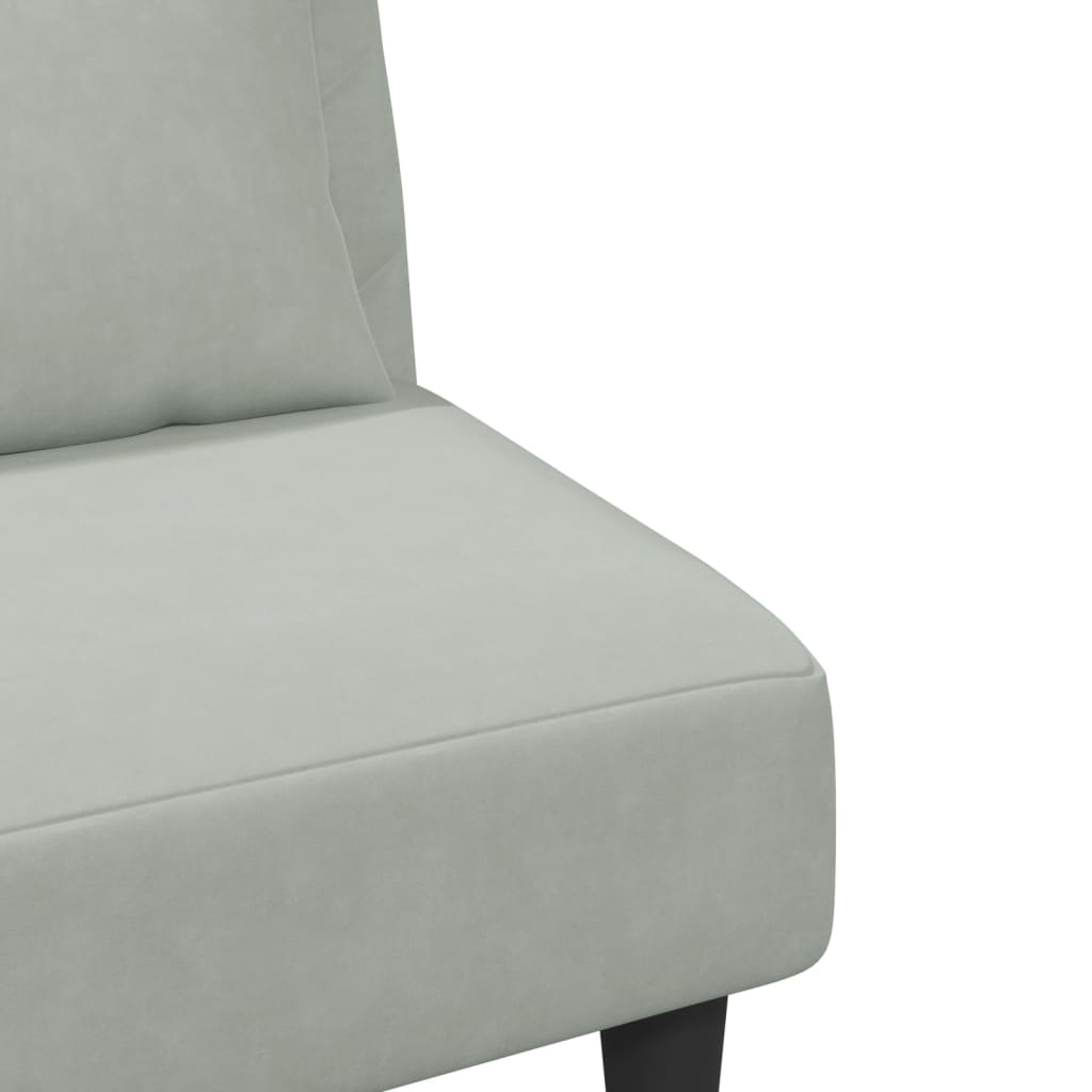Ensemble de canapés 2 pcs avec coussins gris clair velours - XIOS