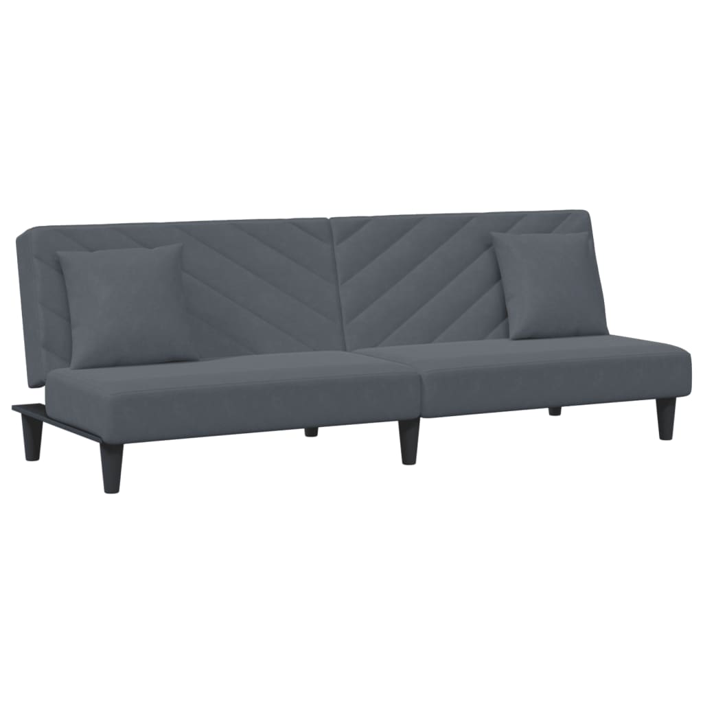 Ensemble de canapés 2 pcs avec coussins gris foncé velours - XIOS