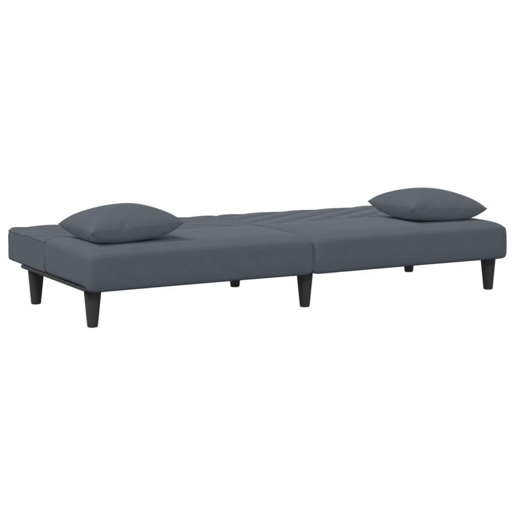 Ensemble de canapés 2 pcs avec coussins gris foncé velours - XIOS