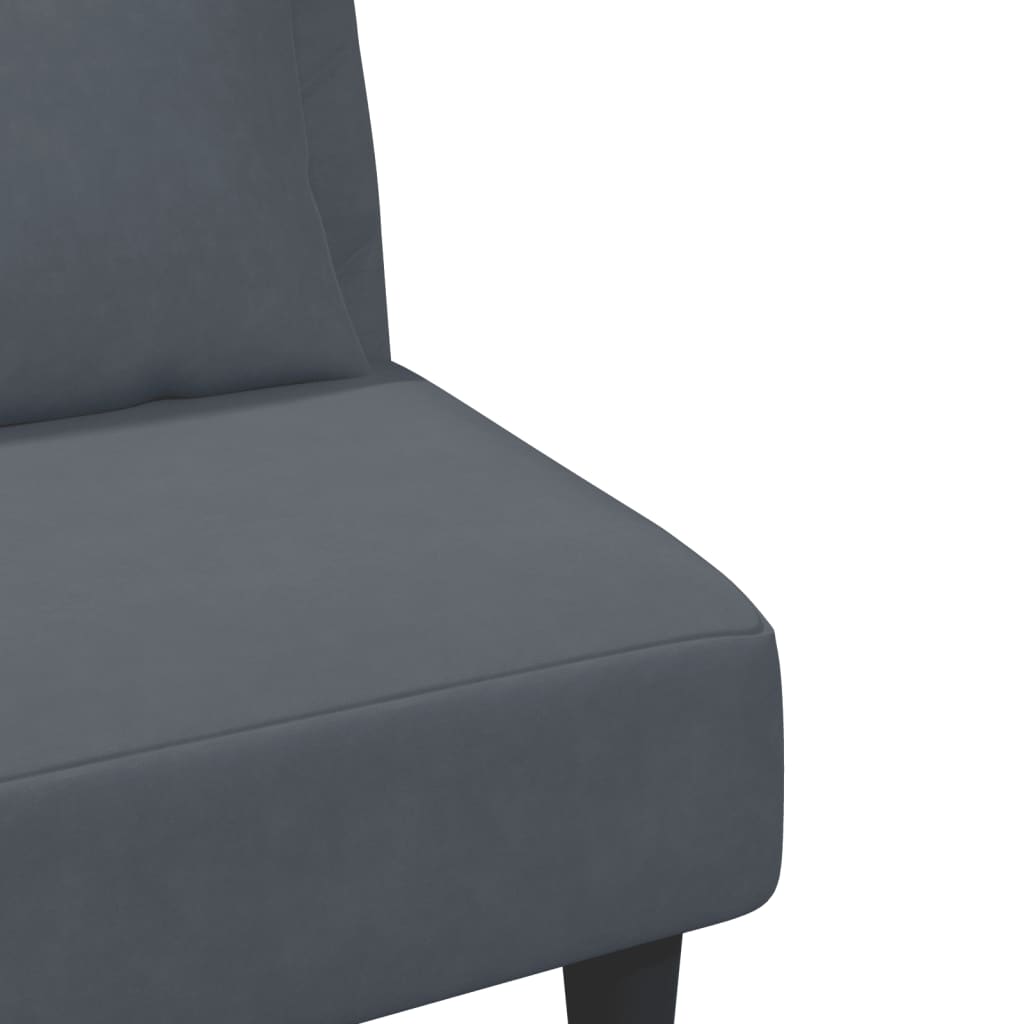 Ensemble de canapés 2 pcs avec coussins gris foncé velours - XIOS