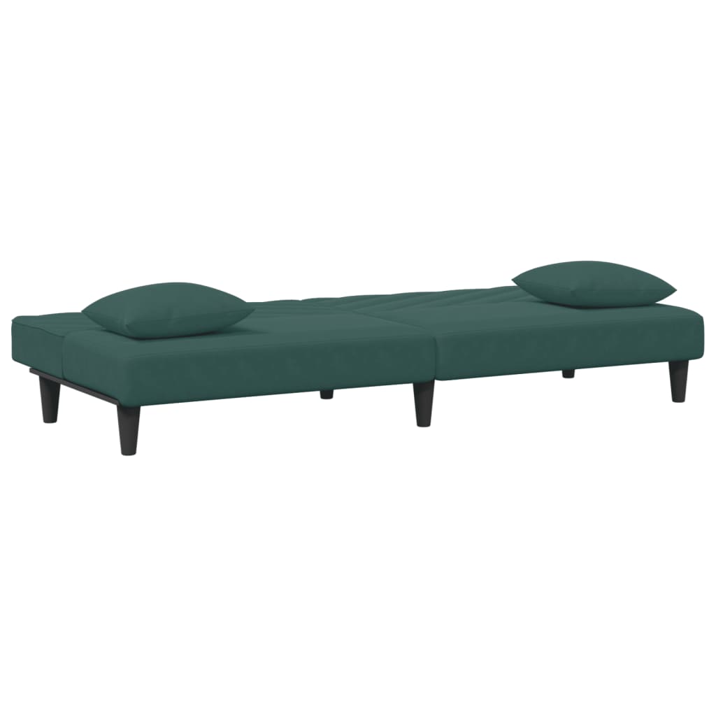 Ensemble de canapés 2 pcs avec coussins vert foncé velours - XIOS