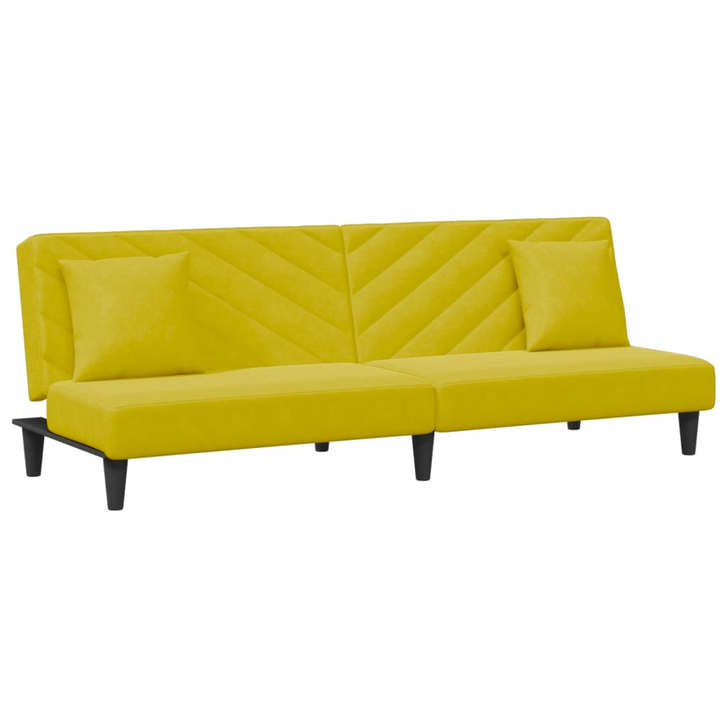 Ensemble de canapés 2 pcs avec coussins jaune velours - XIOS