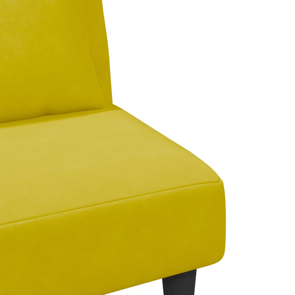 Ensemble de canapés 2 pcs avec coussins jaune velours - XIOS