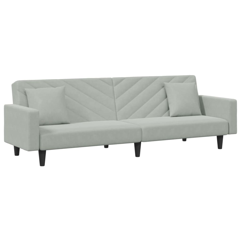 Ensemble de canapés 2 pcs avec coussins gris clair velours - XIOS