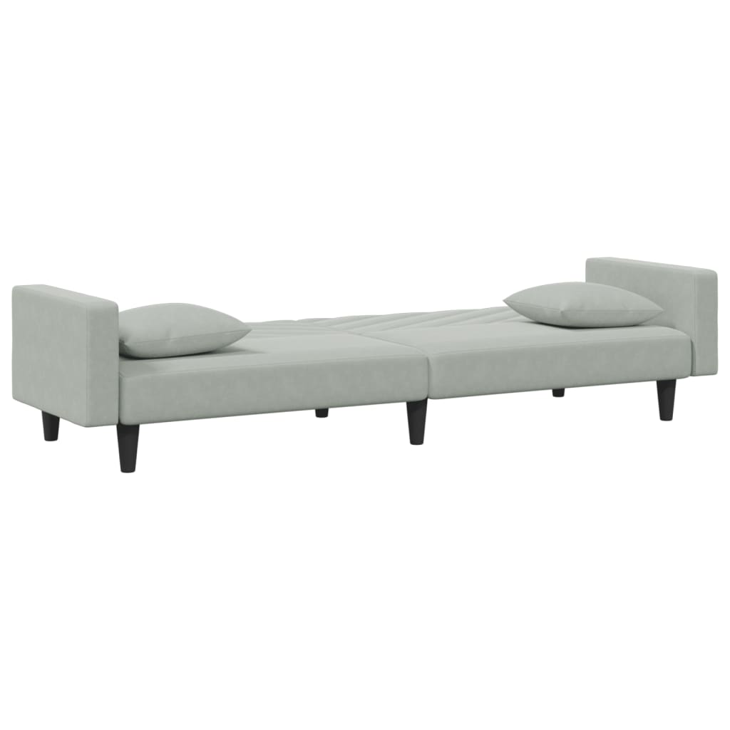 Ensemble de canapés 2 pcs avec coussins gris clair velours - XIOS