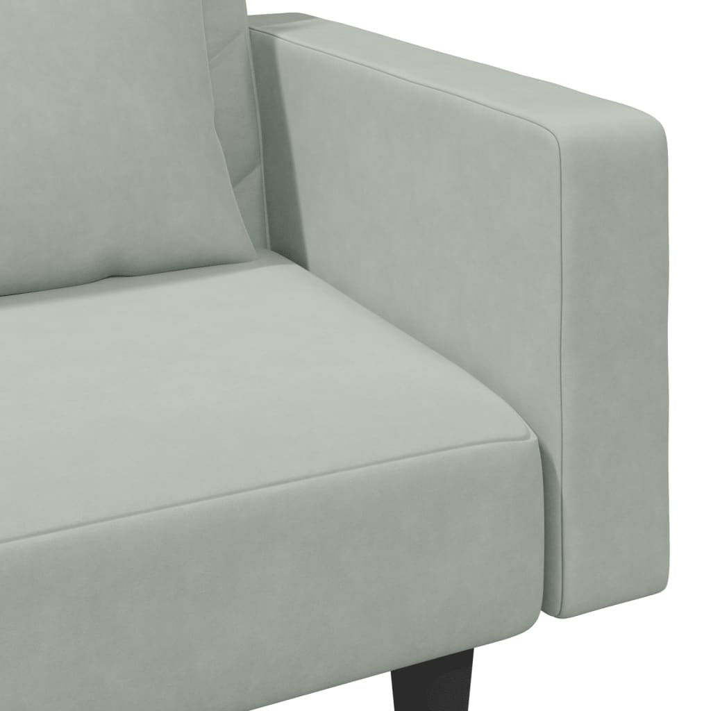 Ensemble de canapés 2 pcs avec coussins gris clair velours - XIOS