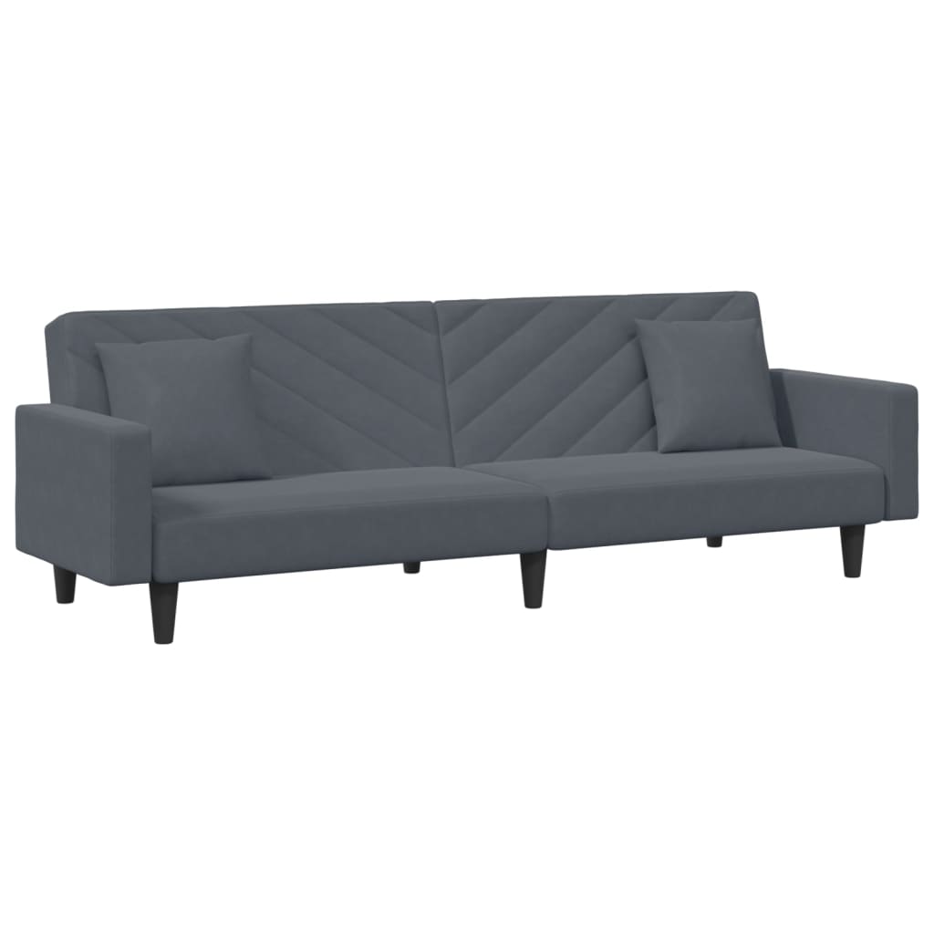 Ensemble de canapés 2 pcs avec coussins gris foncé velours - XIOS