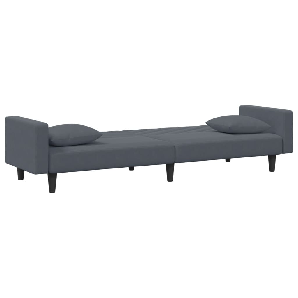 Ensemble de canapés 2 pcs avec coussins gris foncé velours - XIOS