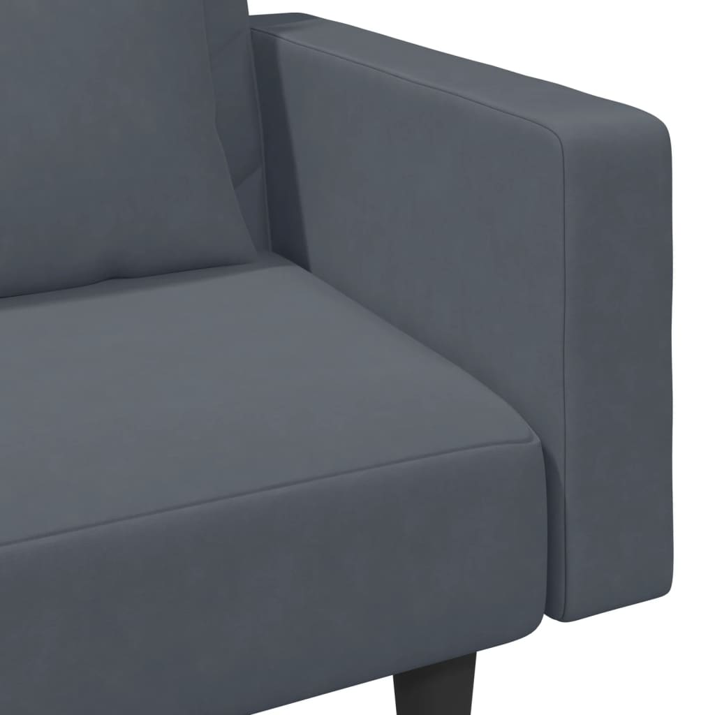 Ensemble de canapés 2 pcs avec coussins gris foncé velours - XIOS