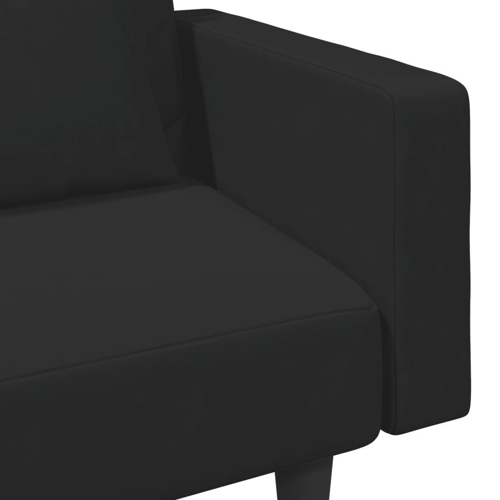 Ensemble de canapés 2 pcs avec coussins noir velours - XIOS