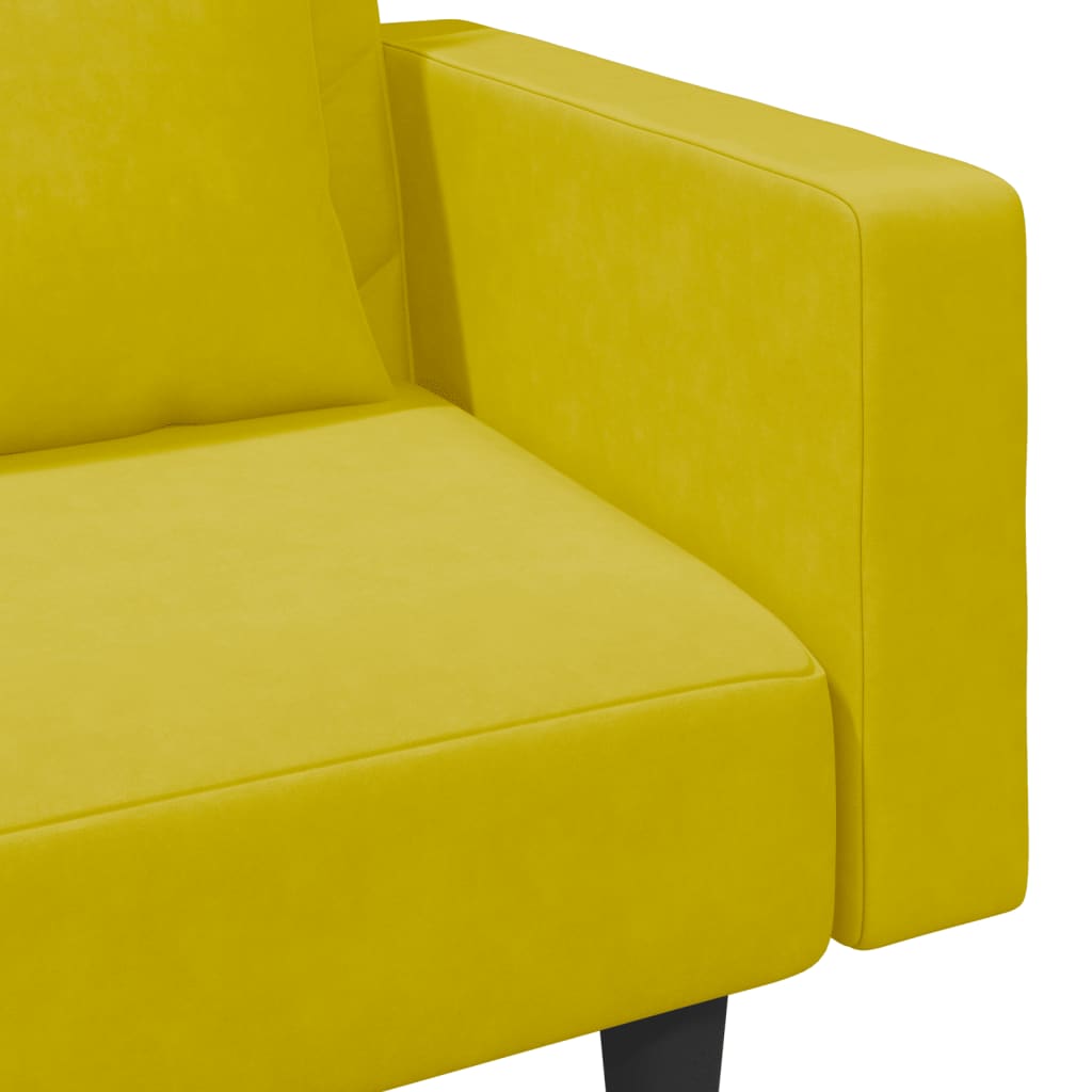 Ensemble de canapés 2 pcs avec coussins jaune velours - XIOS