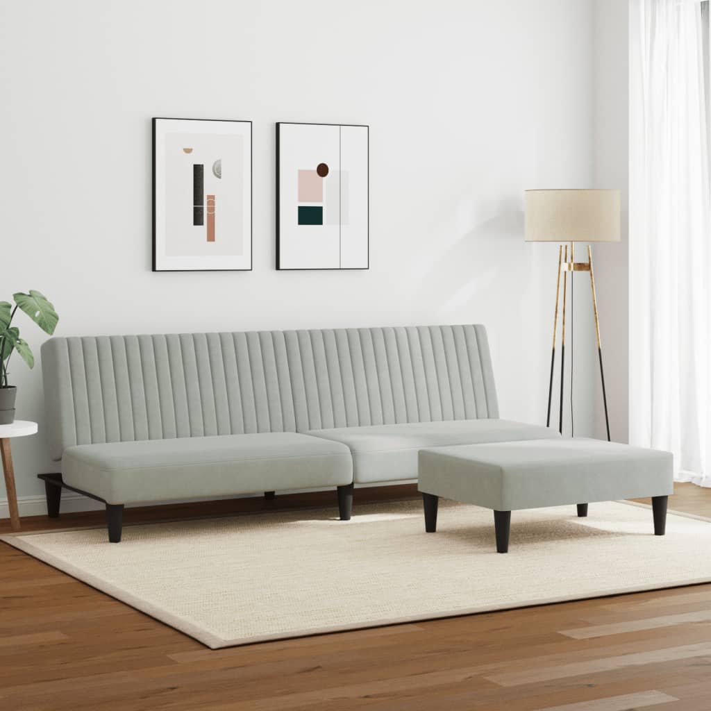 Ensemble de canapés 2 pcs gris clair velours - XIOS