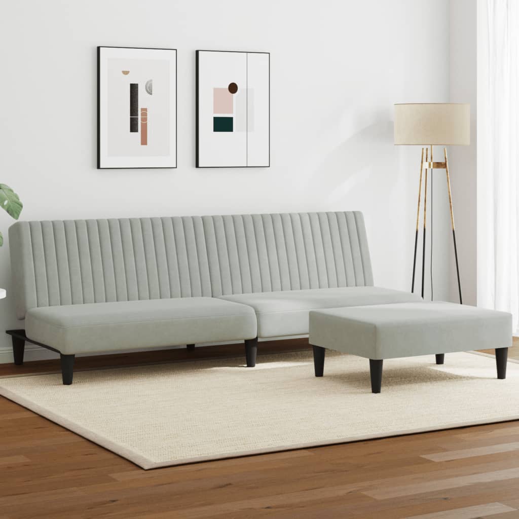 Ensemble de canapés 2 pcs gris clair velours - XIOS