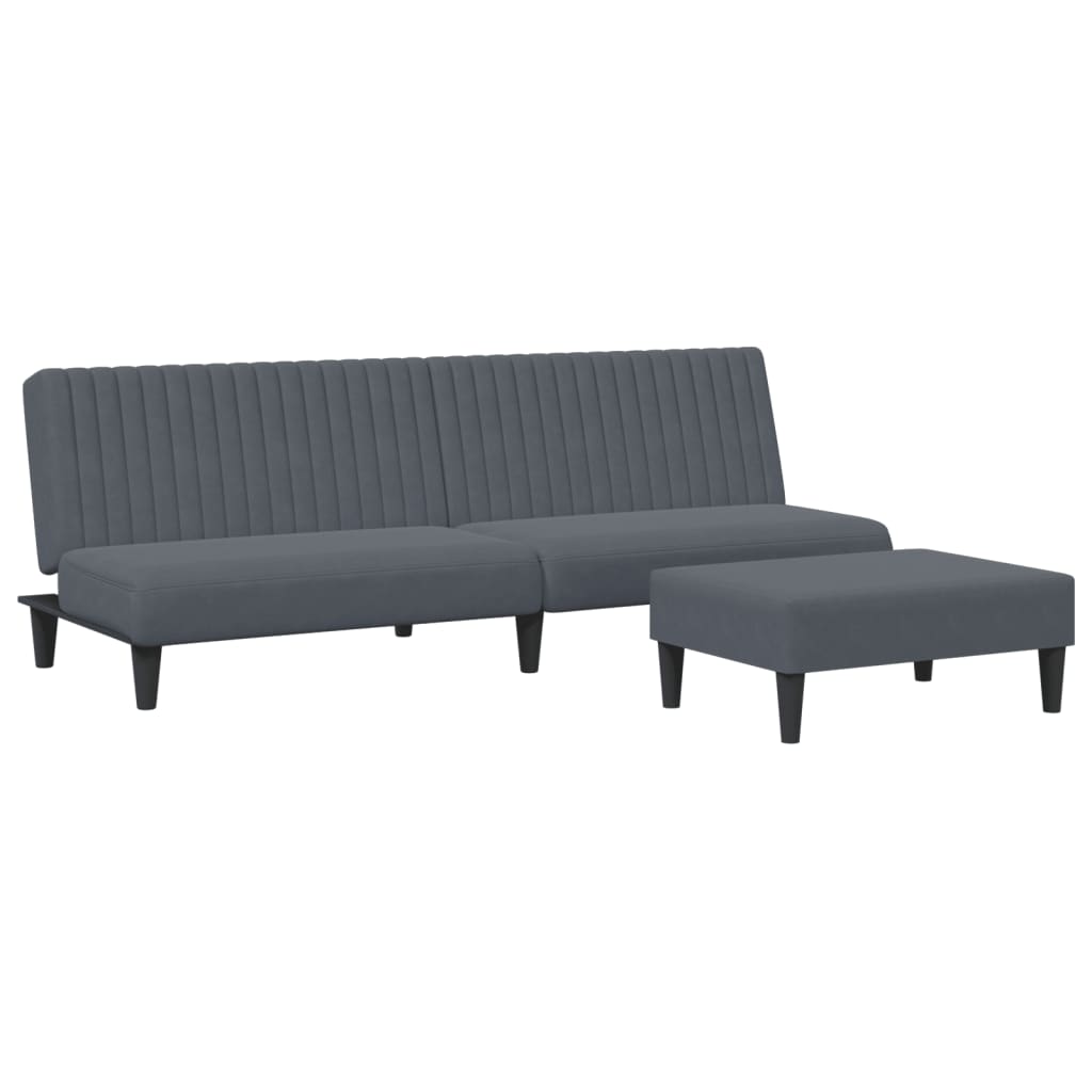 Ensemble de canapés 2 pcs gris foncé velours - XIOS